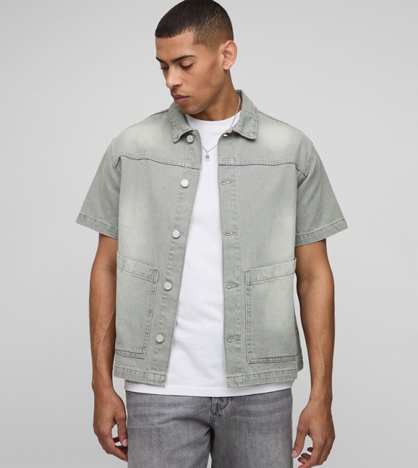 Short Sleeves Tinted Carpenter Shirt