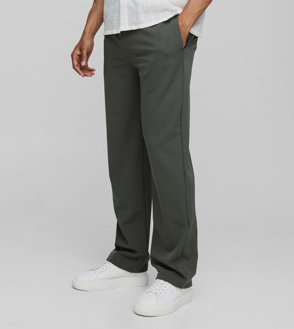 Textured Relaxed Fit Smart Trousers