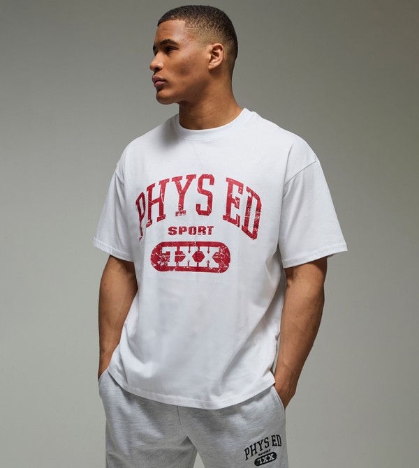Phys Ed Print Short Sleeves Oversized T-Shirt