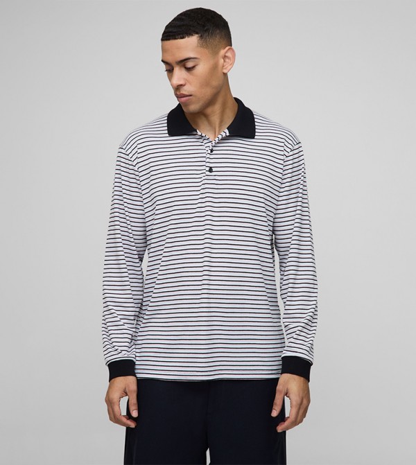 Striped Long Sleeves Polo T-Shirt