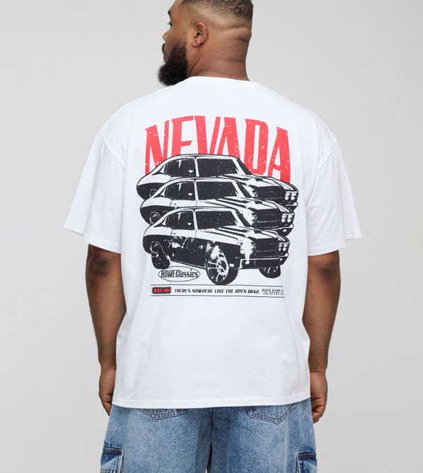Plus & Tall Nevada Large Scale Car Graphic T-Shirt