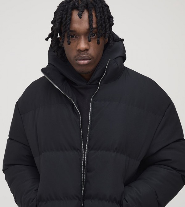 Tall Man Boxy Fit High Neck Puffer Coat