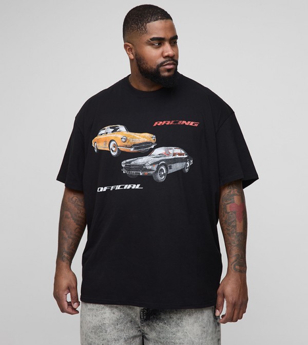 Printed Crew Neck Oversized T-Shirt