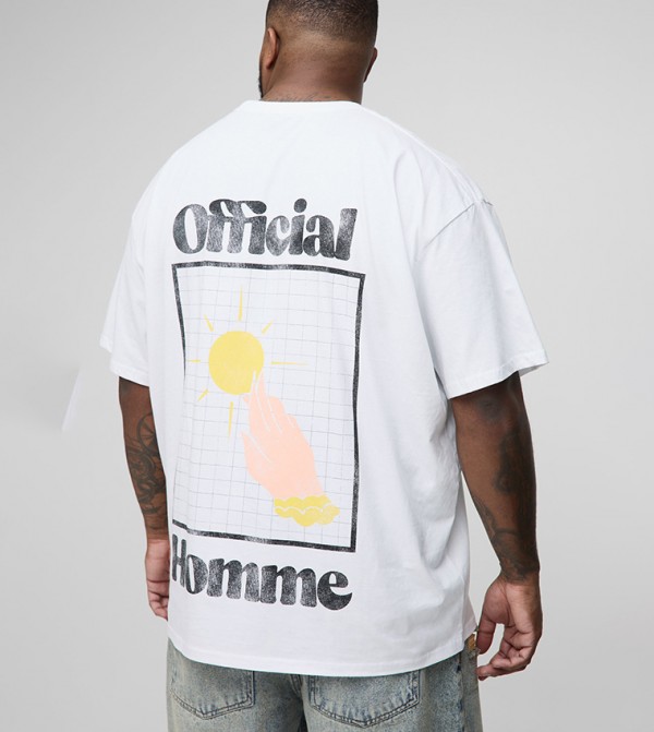 Printed Crew Neck Oversized T-Shirt