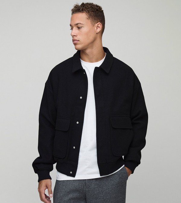 Tall Wool Look Harrington Jacket