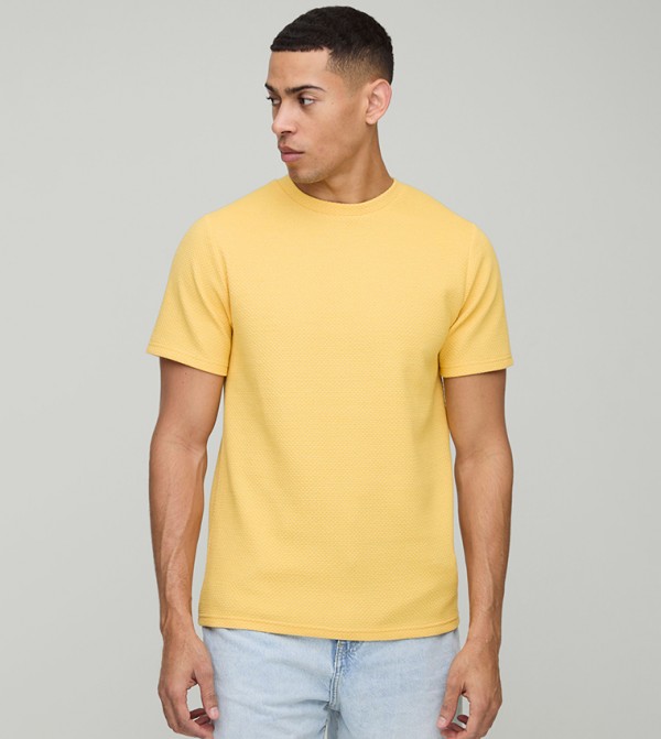 Textured Waffle Short Sleeves T-Shirt
