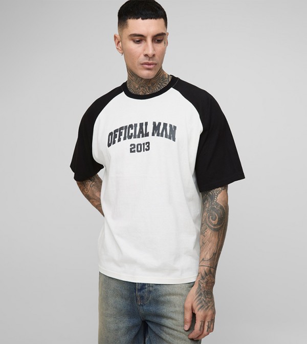 Tall Official Contrast Raglan Oversized T-Shirt