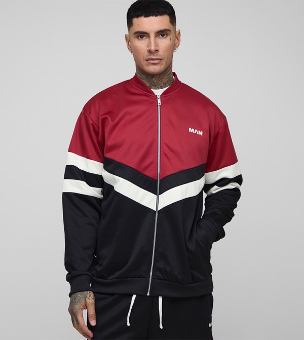 Tall Tricot Color Block Regular Fit Jacket