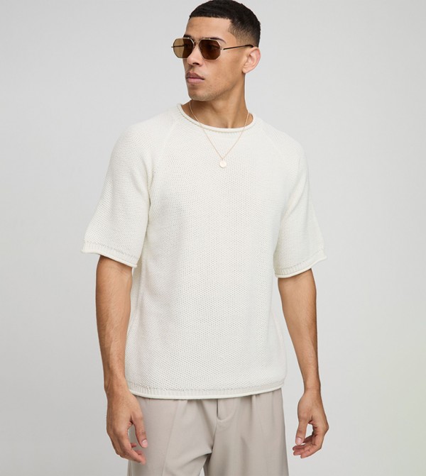 Regular Fit Waffle Knitted T-Shirt