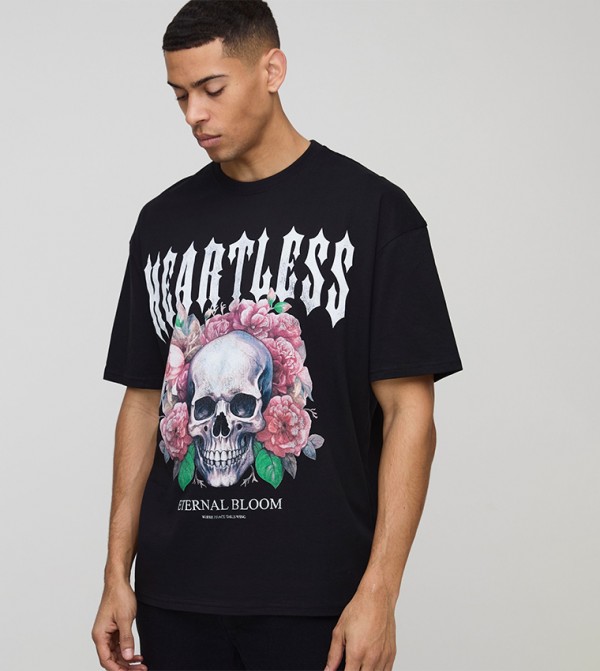 Printed Short Sleeves Oversized T-Shirt
