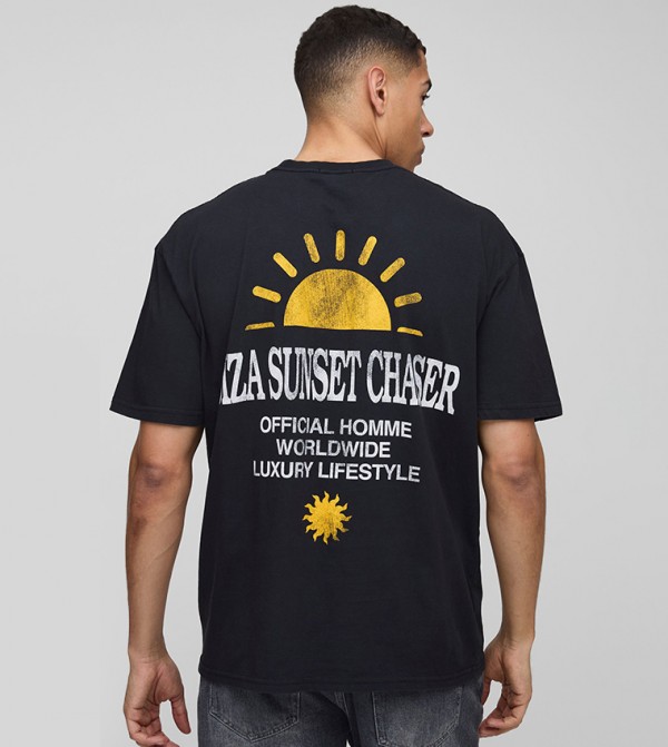 Printed Crew Neck Oversized T-Shirt
