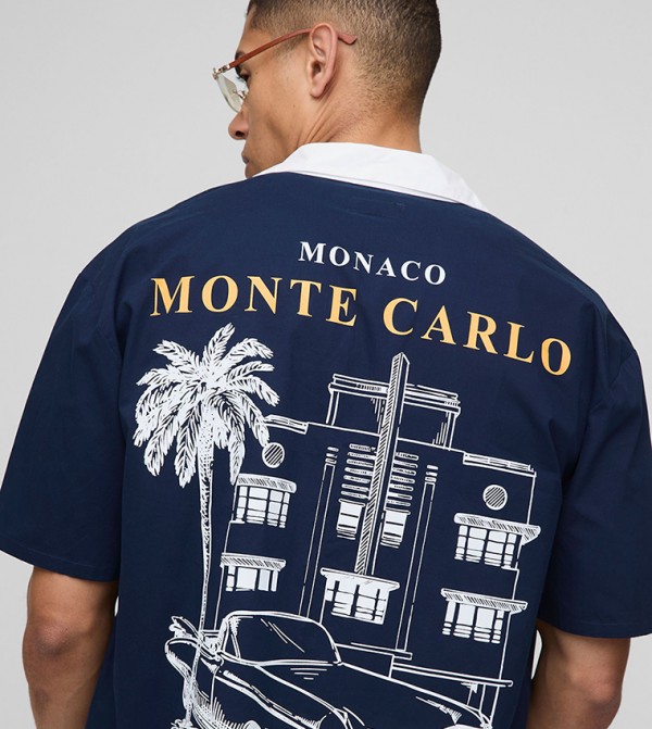 Monte Carlo Printed Short Sleeves Boxy Shirt