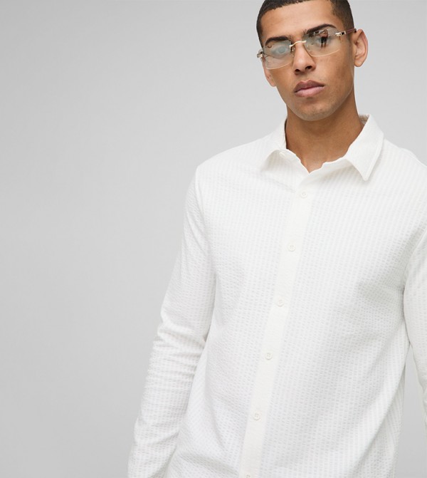 Regular Fit Seersucker Long Sleeves Shirt