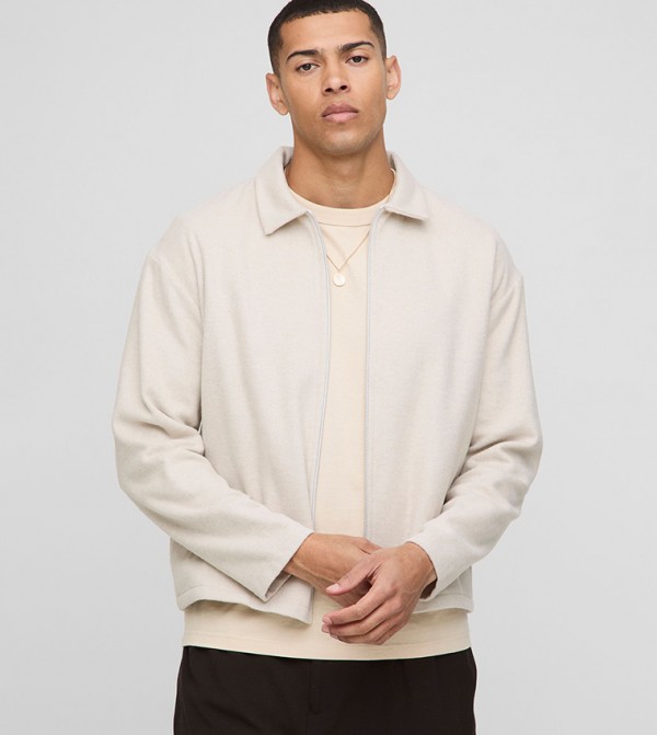 Brushed Textured Oversized Overshirt