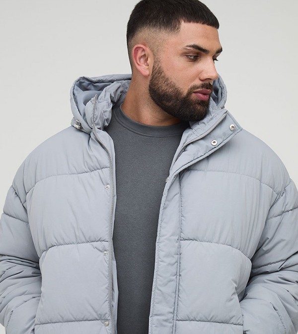 Plus & Tall Boxy Crinkle Nylon Puffer Jacket