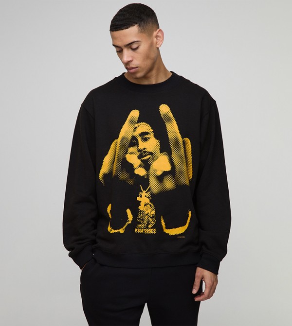 Printed Short Sleeves Oversized Sweatshirt