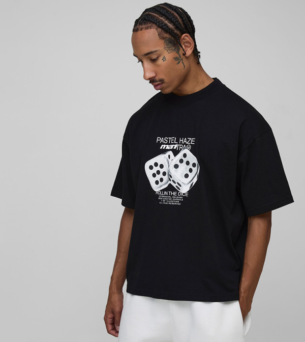 Printed Short Sleeves Oversized T-Shirt