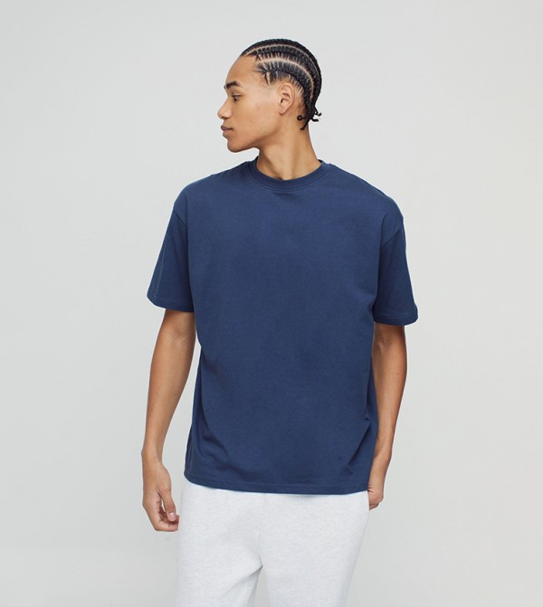 Solid Crew Neck Oversized T-Shirt