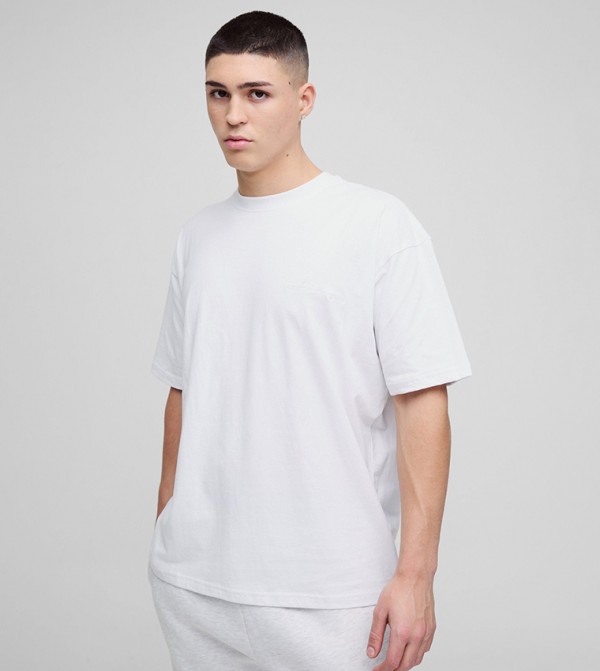 BM Signature Embroidered Crew Neck Oversized T-Shirt