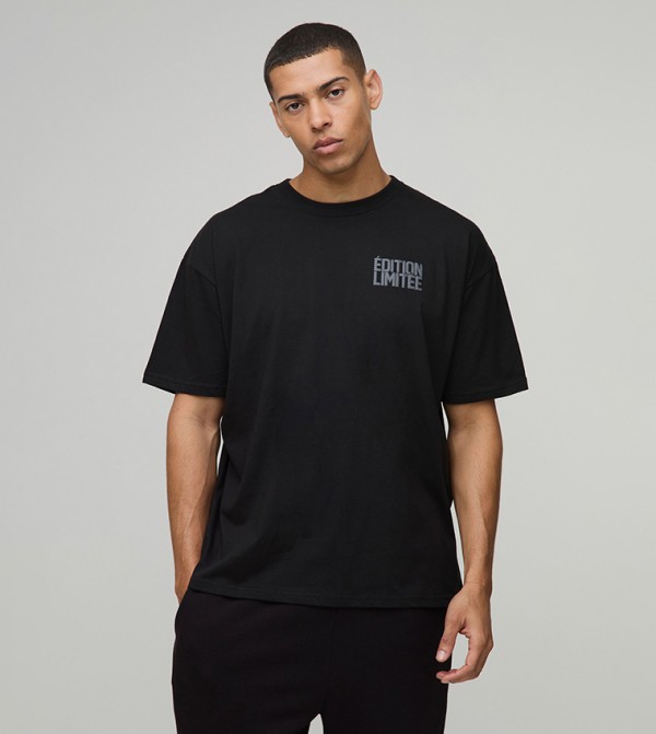 Edition Limited Puff Printed Crew Neck Oversized T-Shirt