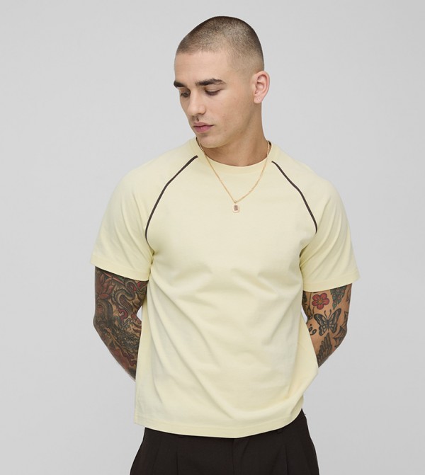 Contrast Piping Boxy Fit T-Shirt