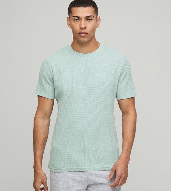 Waffle Textured Slim Fit T-Shirt
