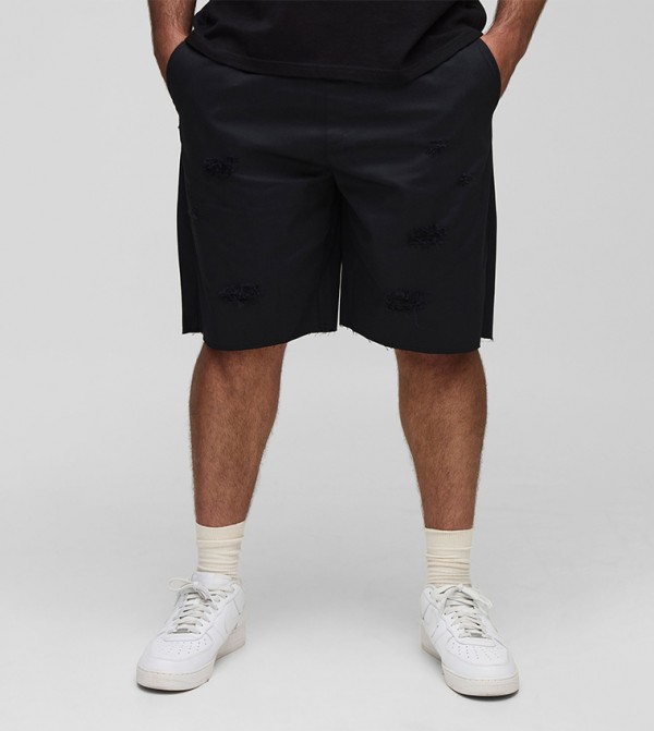 Distressed Raw Hem Shorts