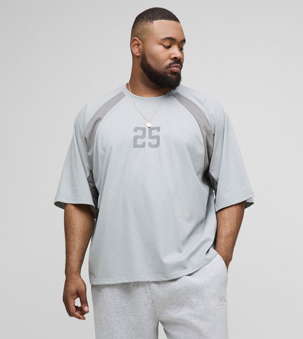 Worldwide Varsity Panel Print Oversized T-Shirt