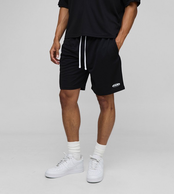 Drawstring Waist Mesh Shorts