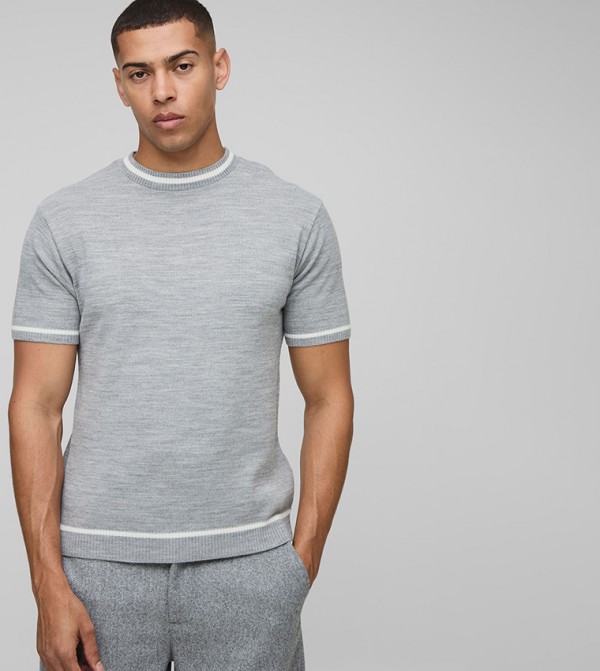 Tipping Detail Short Sleeves T-Shirt