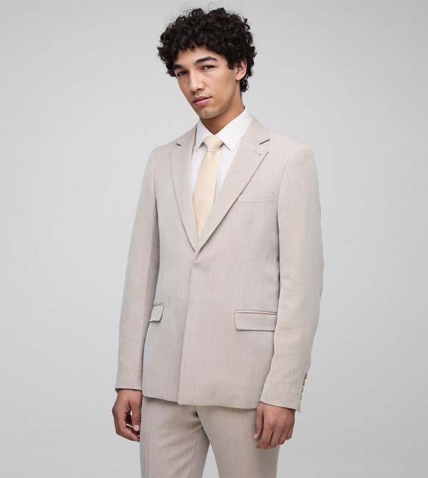 Herringbone Long Sleeves Blazer