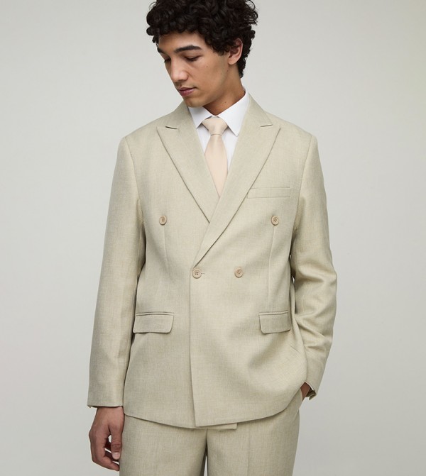Double Breasted Oversized Solid Blazer