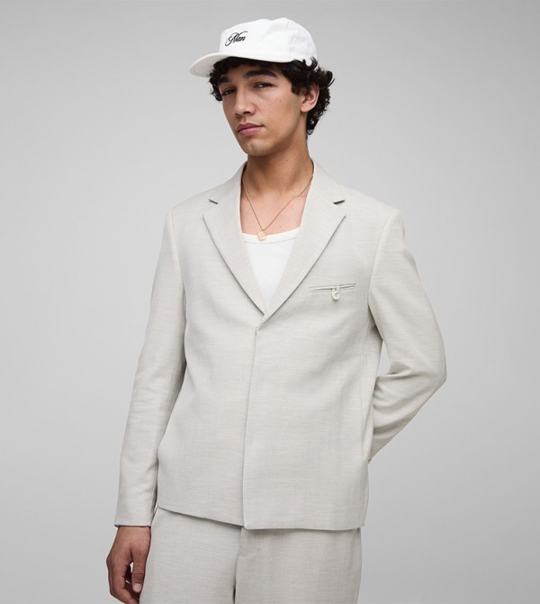 Herringbone Long Sleeves Blazer