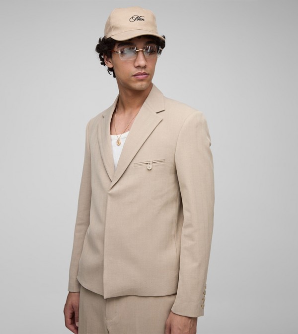 Herringbone Long Sleeves Blazer