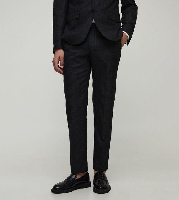 Slim Check Formal Trousers