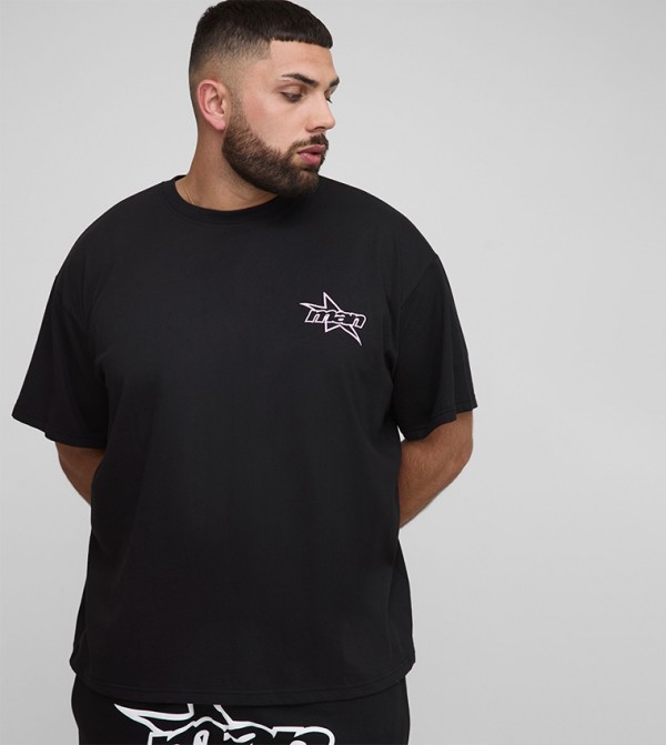 Star Puff Print Oversized T-Shirt