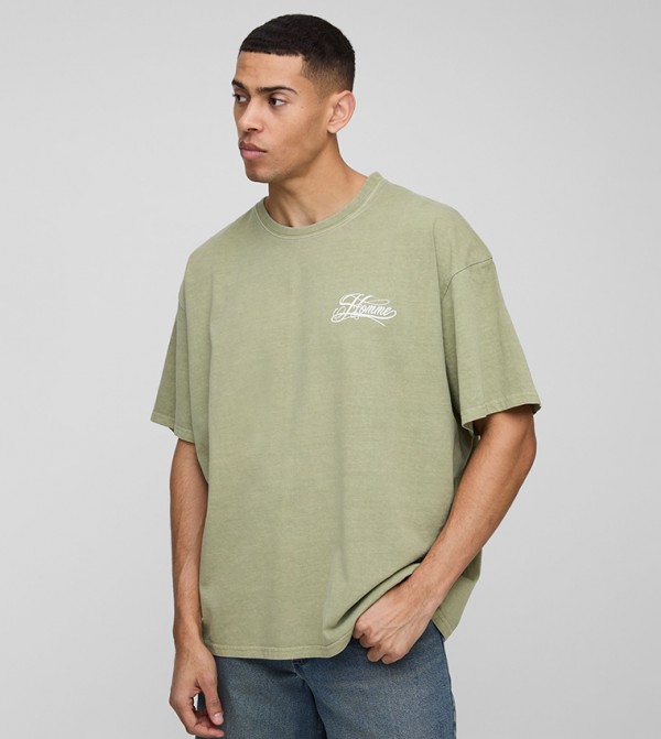 Printed Crew Neck Oversized T-Shirt