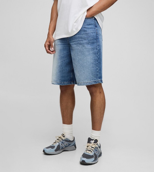 Ombre Washed Denim Shorts