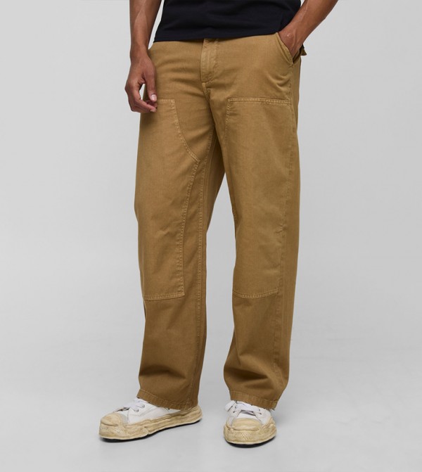 Relaxed Fit Carpenter Overdyed Belted Trousers