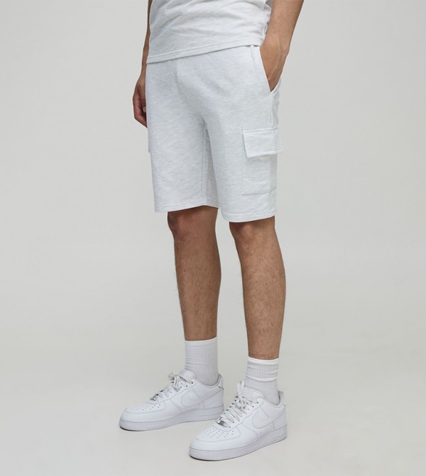 Solid Slim Fit Lightweight Cargo Shorts