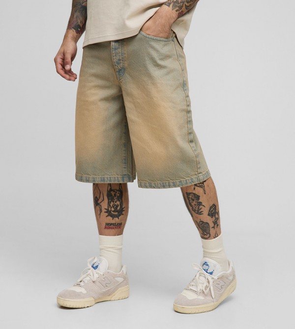 Antique Bleach Wash Denim Shorts