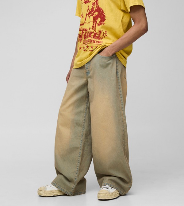 Antique Bleach Washed Super Baggy Fit Jeans