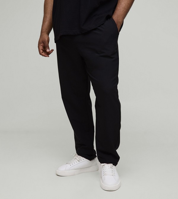 Plus & Tall Elastic Waist Stretch Slim Trousers