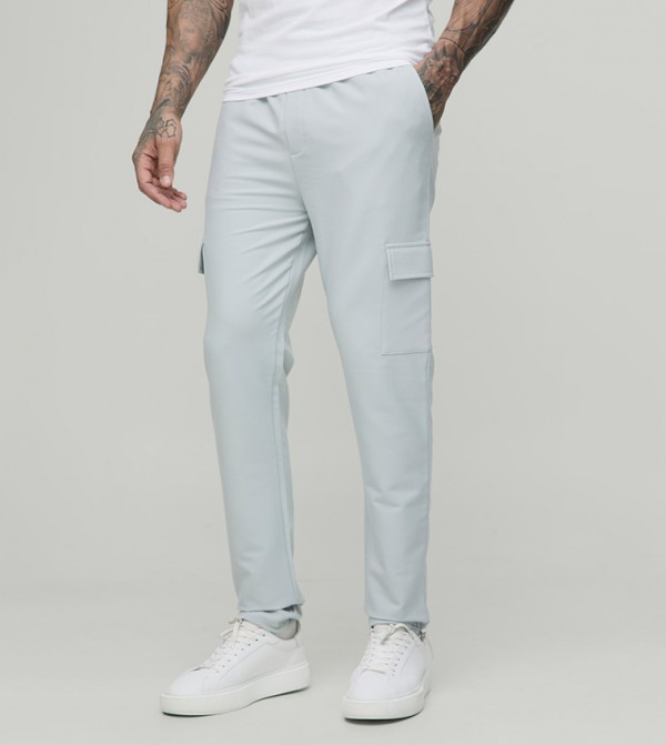 Plus & Tall Elastic Waist Technical Stretch Skinny Fit Cargo Pants