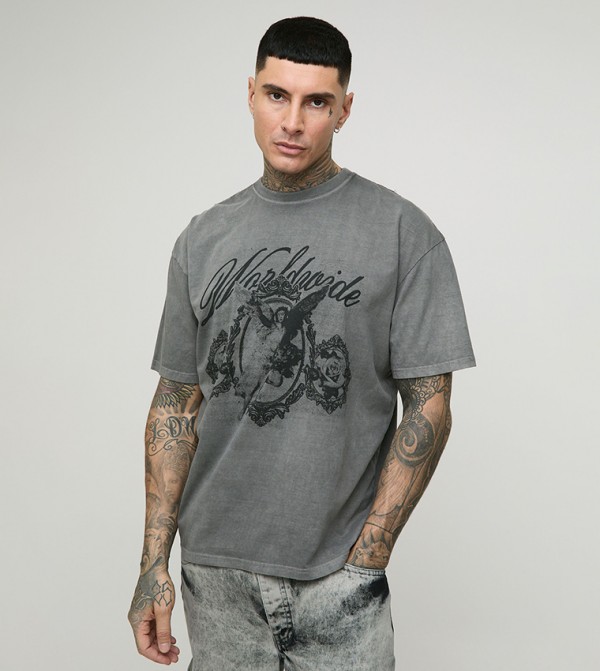 Tall Renaissance Print Oversized T-Shirt