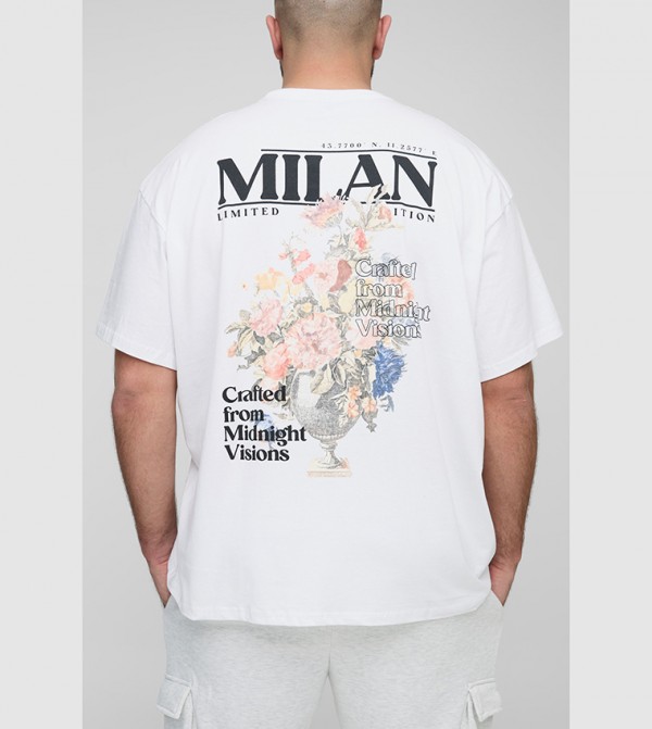 Plus & Tall Milan Floral Print Oversized T-Shirt