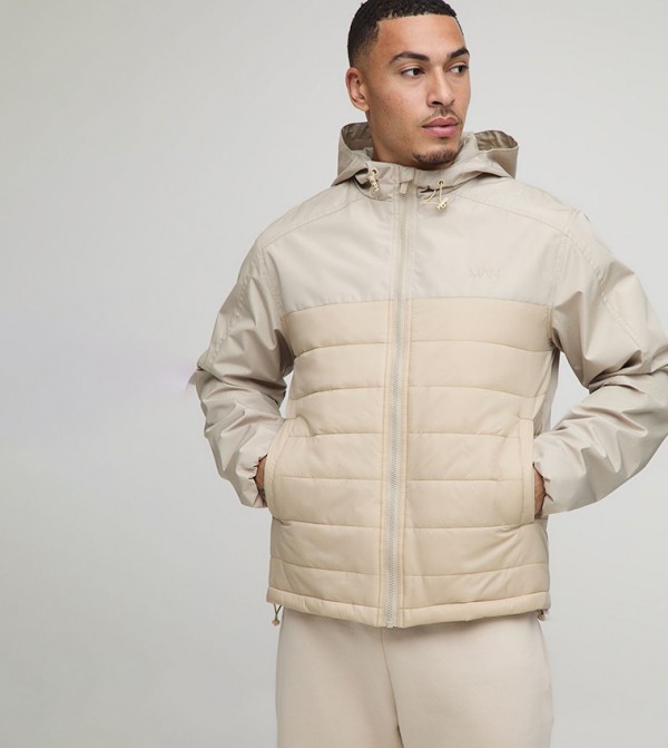 Regular Fit Lightweight Quilted Hooded Jacket