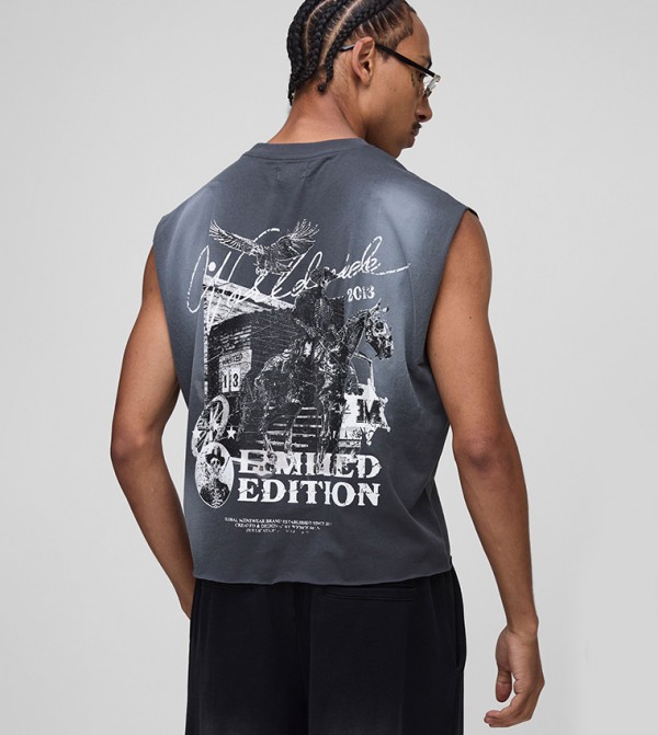 Shrunken Washed Raw Edge Western Tank Top