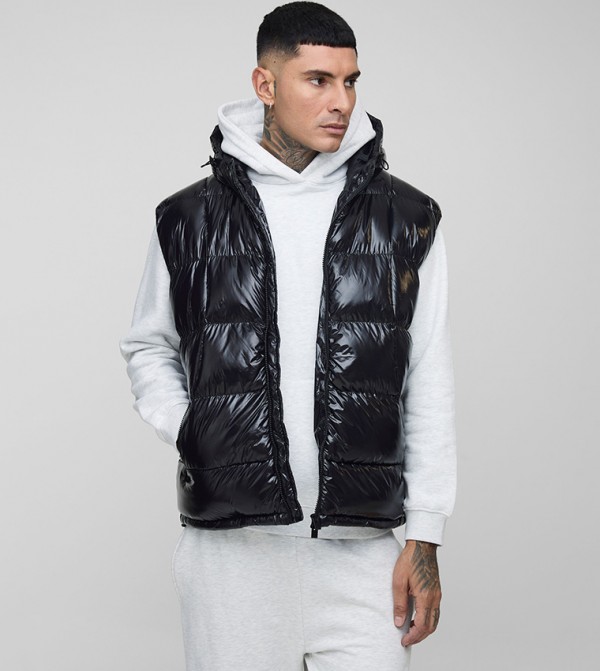 جيليه مبطن لامع بهودي للمقاسات الطويلة