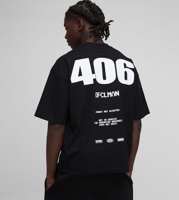 Boxy Crew Neck 404 Error Oversized T-Shirt